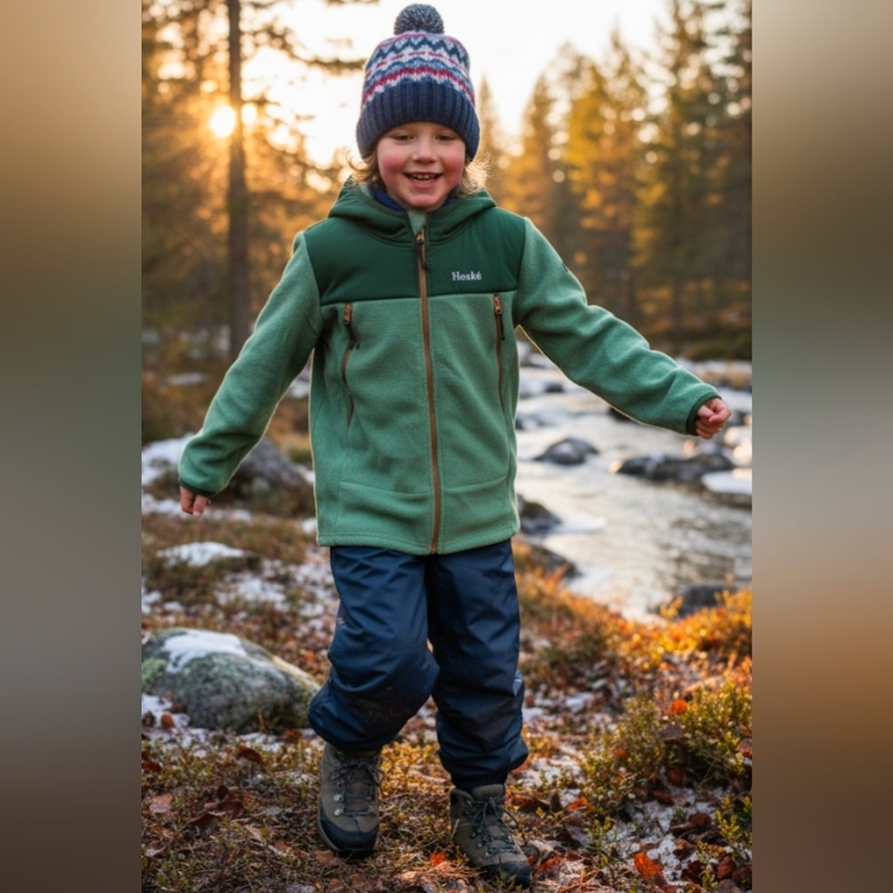 Hooké green fleece kid jacket size 10